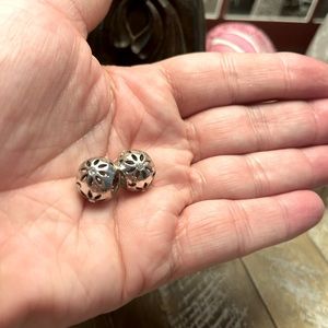 Brighton 2 silver plated flower design with crystal detail